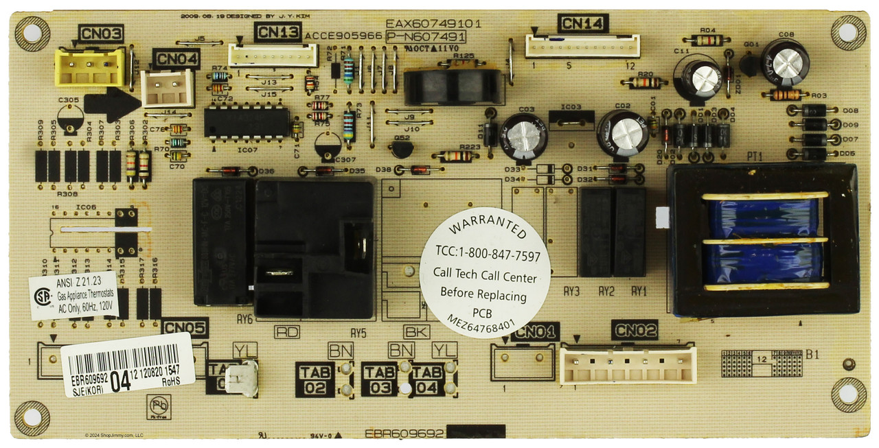LG Range EBR60969204 Power Control Board Assembly 