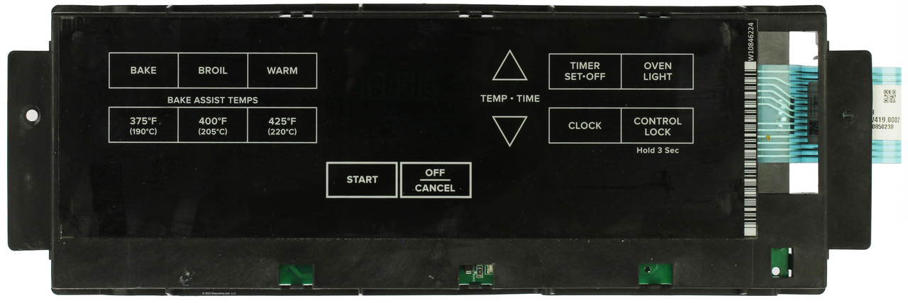 Whirlpool W11511588 Range Control Board- Black Overlay