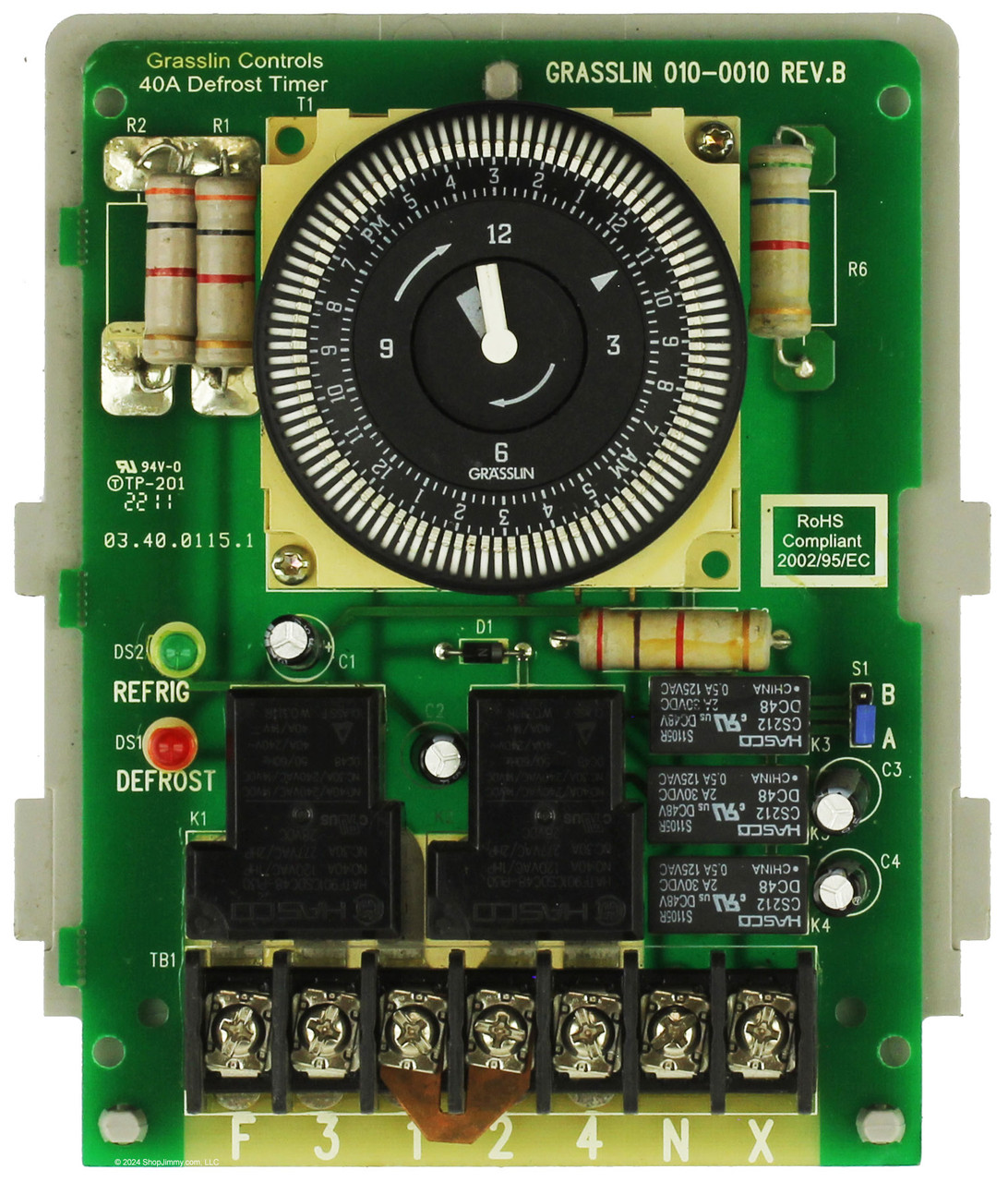 Grasslin OEM 03.40.0115.1 Defrost Timer 