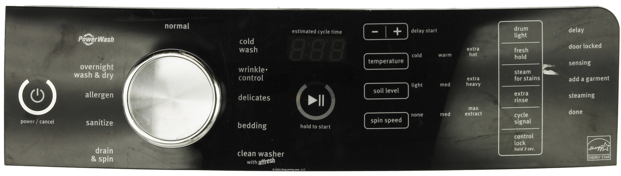 Whirlpool Washer W10468520 Control Panel