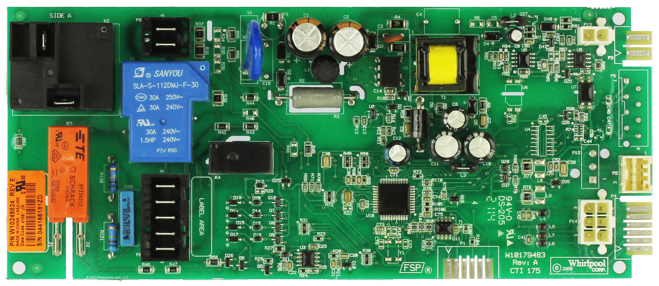 Whirlpool Dryer W10249824NH Control Board (No Housing)