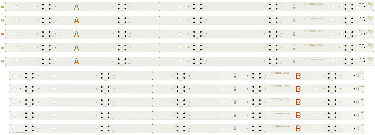 Vizio D60-F3 50LED LED 181023 171206 Backlight Strips (10) D60-F3 NEW
