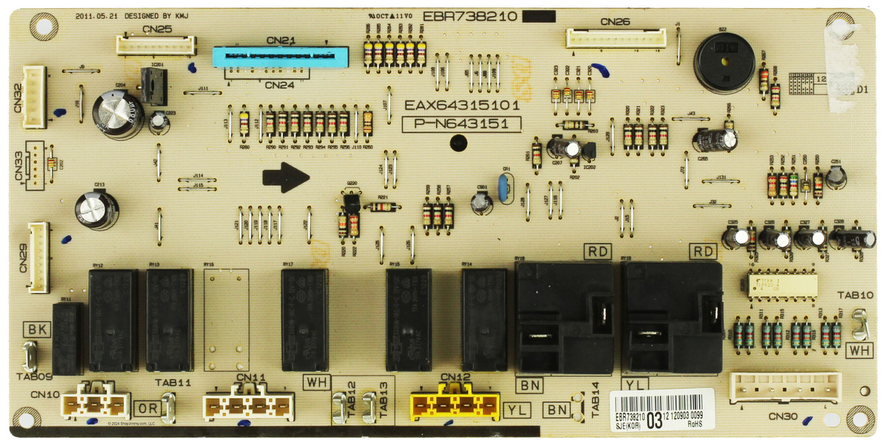 LG Range EBR73821003 Main Board Assembly 
