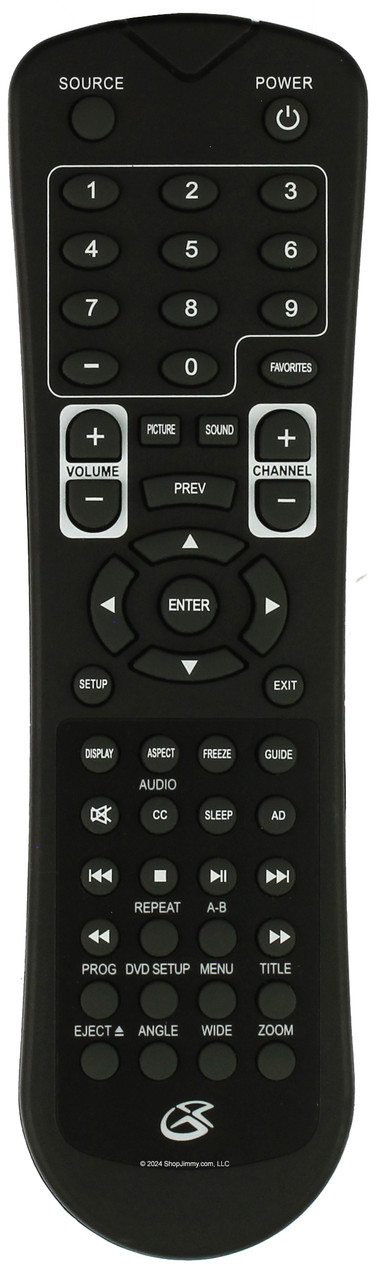 GPX TDE5074B Remote Control -- Open Bag