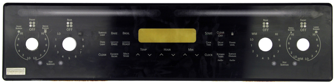 Kenmore GE Oven 205C2483P003 Control Panel - Black
