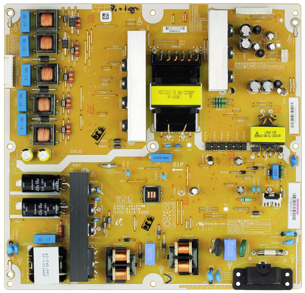 Vizio 0500-0614-0320 (E550I-A0-5PWM) Power Supply / LED Board