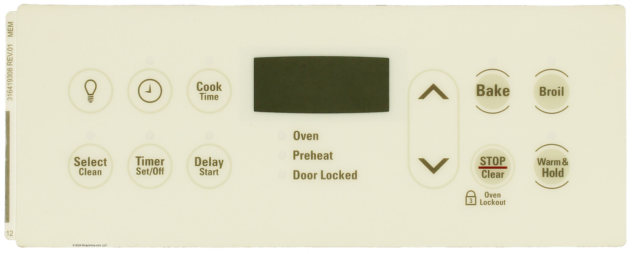 Electrolux 316419308 Range Bisque Clock Overlay