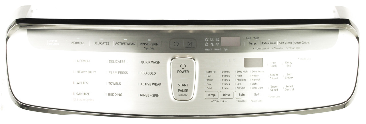 Samsung DC64-03493A Washer Control Panel in Silver