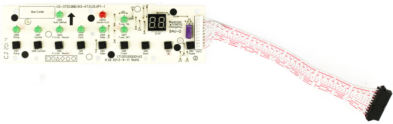 Danby Dehumidifier 17120100A00003 Display Main Board