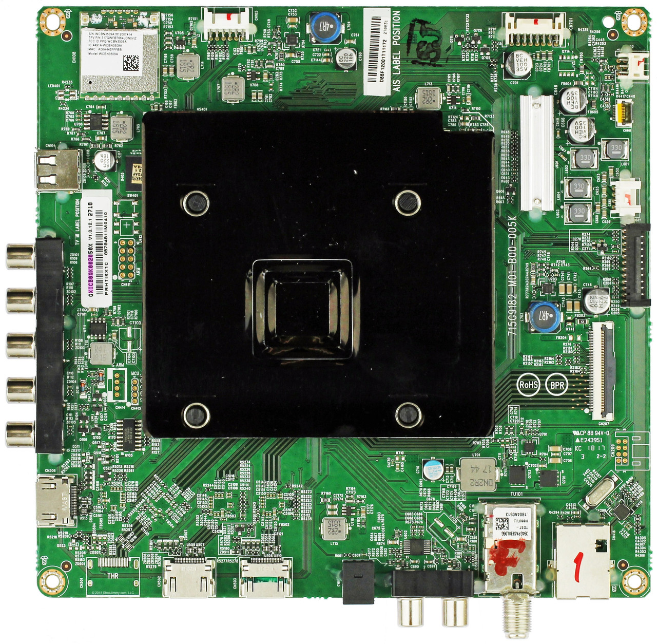 Vizio 756TXICB0QK0020 Main Board for D65-F1 (LTCWWSKU Serial)