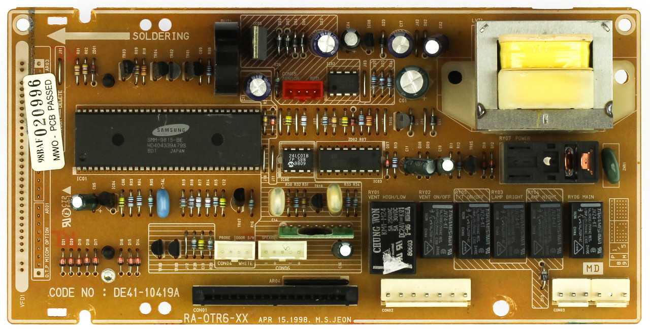Samsung 98BAF020996 Microwave Control Board