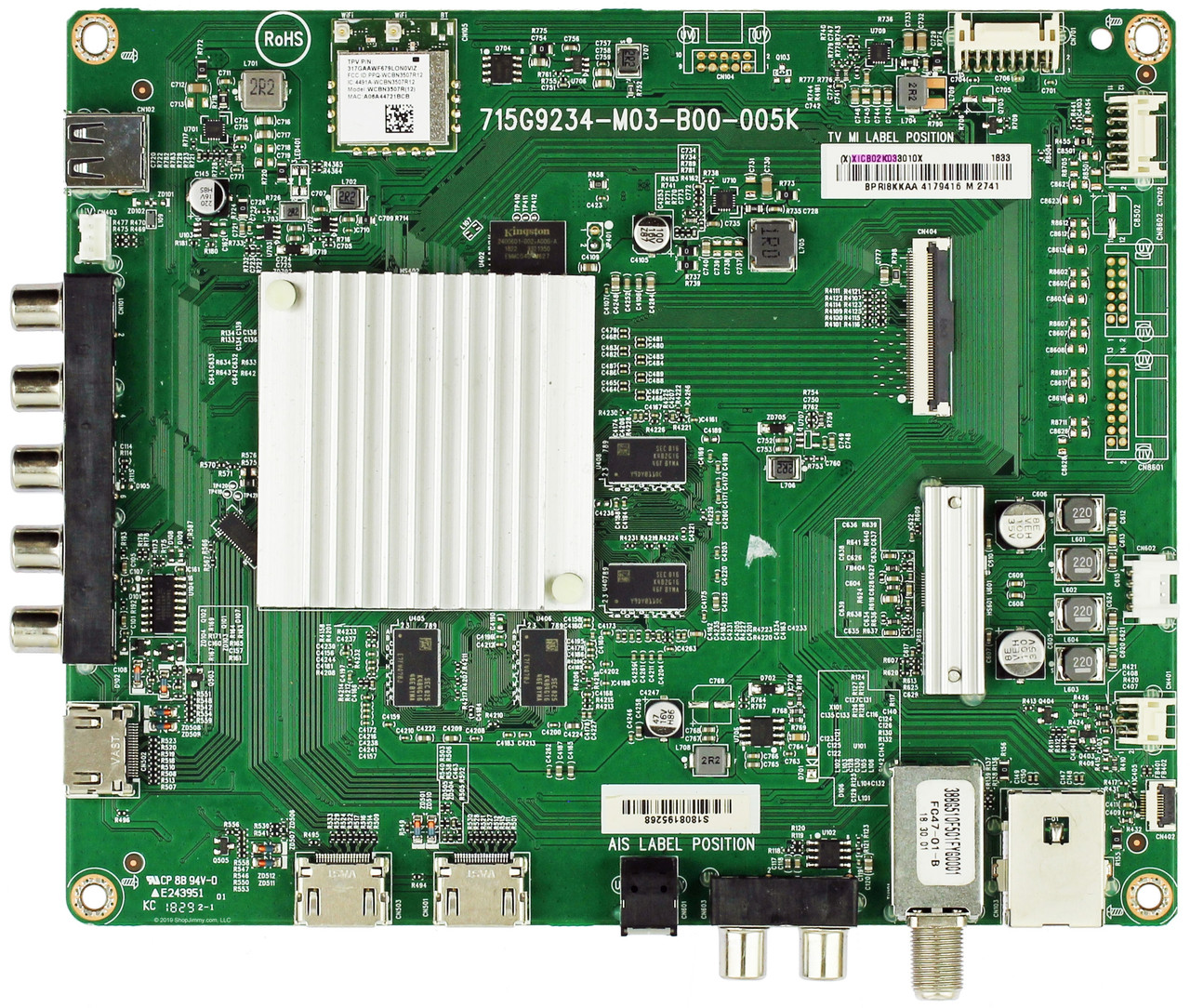 Vizio 756TXICB02K033 Main Board for E43-F1 (with LTMWWTLU Serial)