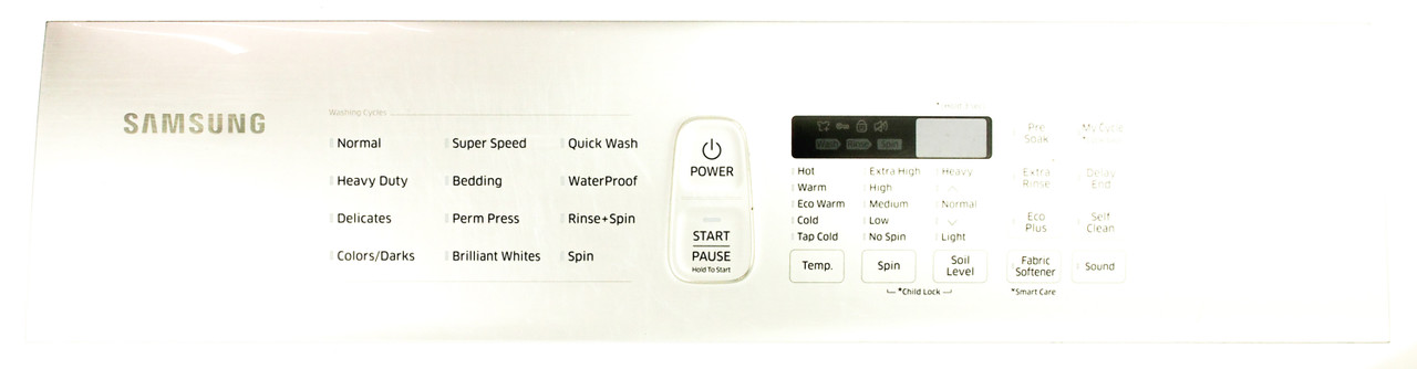 Samsung Washer DC92-01863A Console Control Panel - Gray