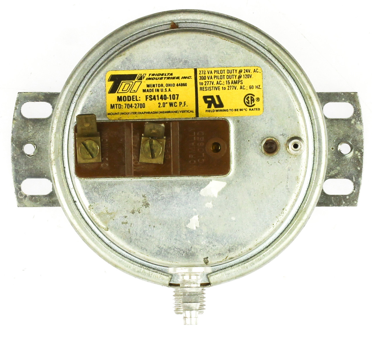 Tridelta Industries FS4140-107 Furnace Pressure Switch