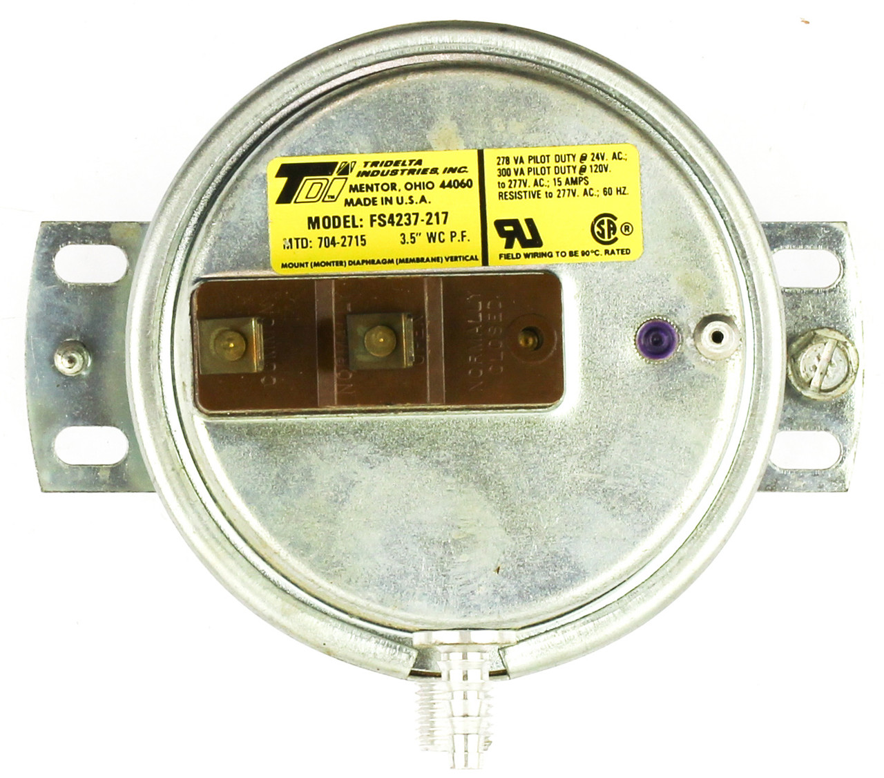 Tridelta Industries FS4237-217 Furnace Pressure Switch