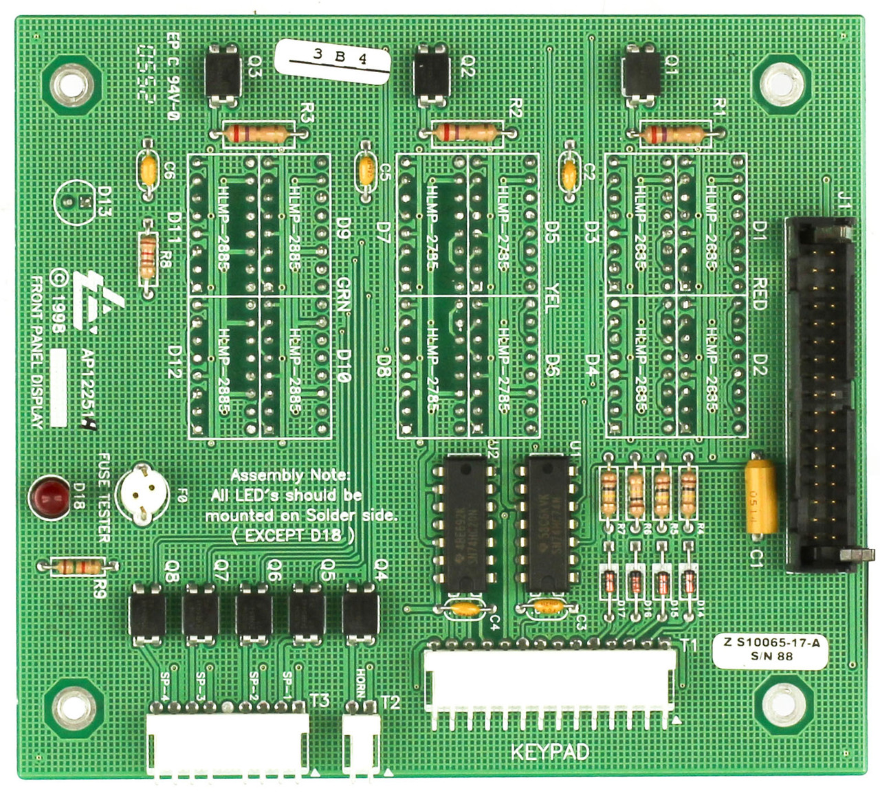 Air Products AP122514 Front Panel Display