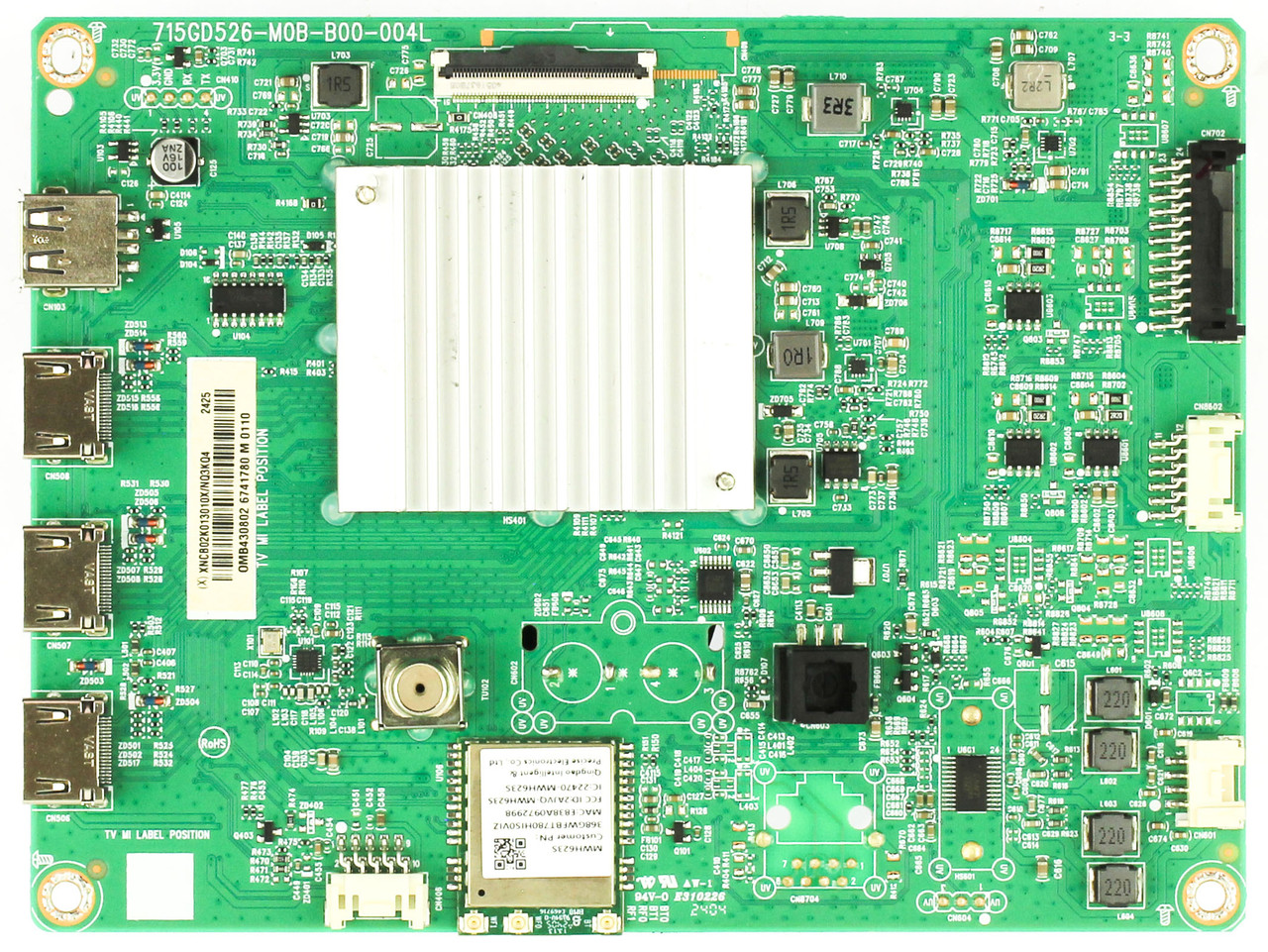 Vizio 756TXNCB02K013 Main Board for VQD43M-0801 (LTPWV5HA Serial)