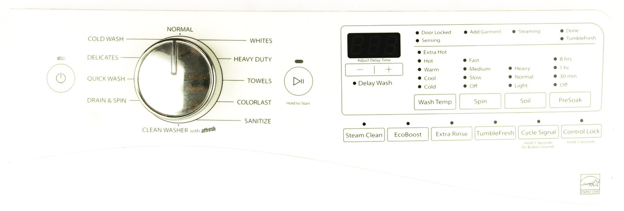 Whirlpool W10868486 Washer Touch Control Panel