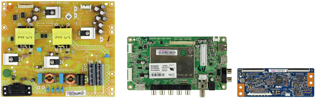 Vizio E420-B1 (LTFWPTCQ / LTYWPTCQ Serial) Complete TV Repair Parts Kit