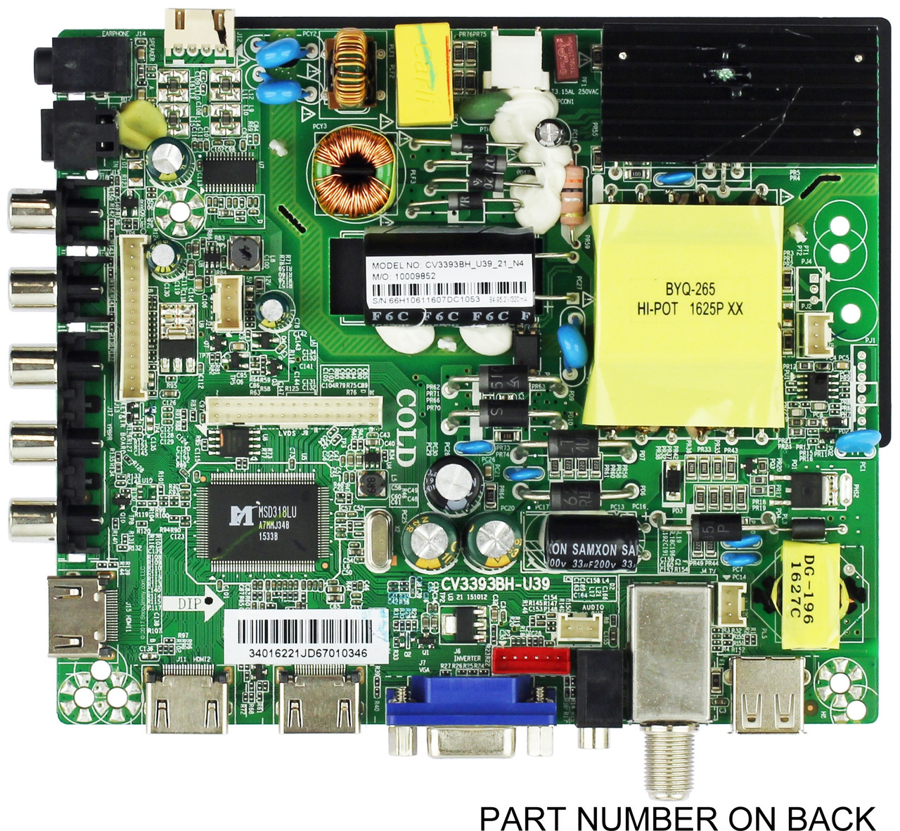 Element 34016221 Main Board / Power Supply for ELEFW4016 (TV with Serial # Beginning w/H6G5M)