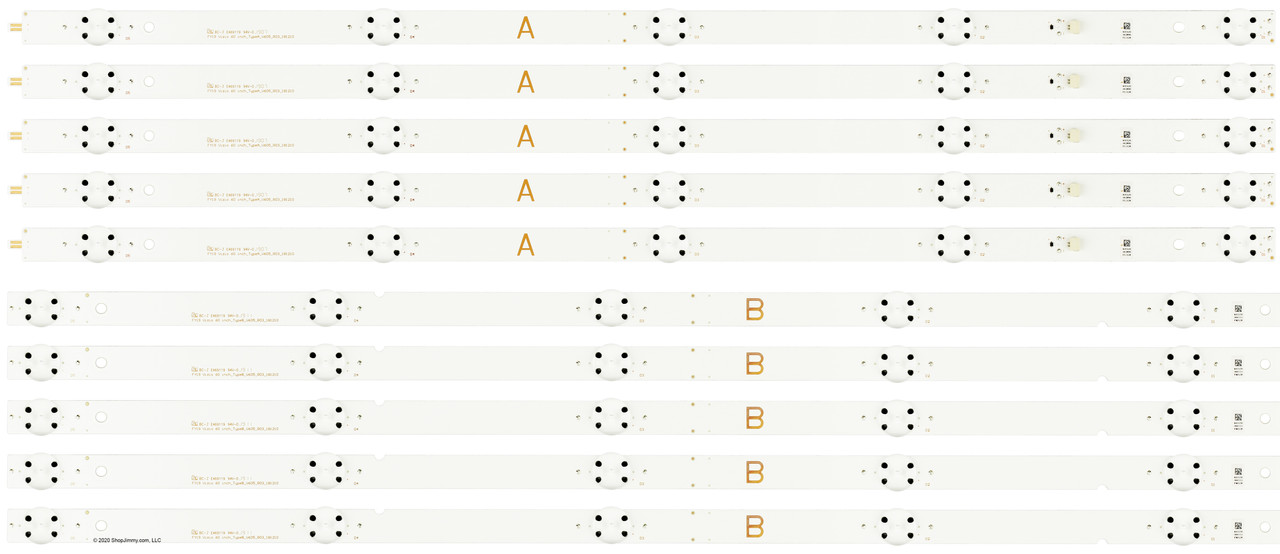 Vizio FY19 60 INCH Type A/B V605 R03 LED Backlight Strips (10)