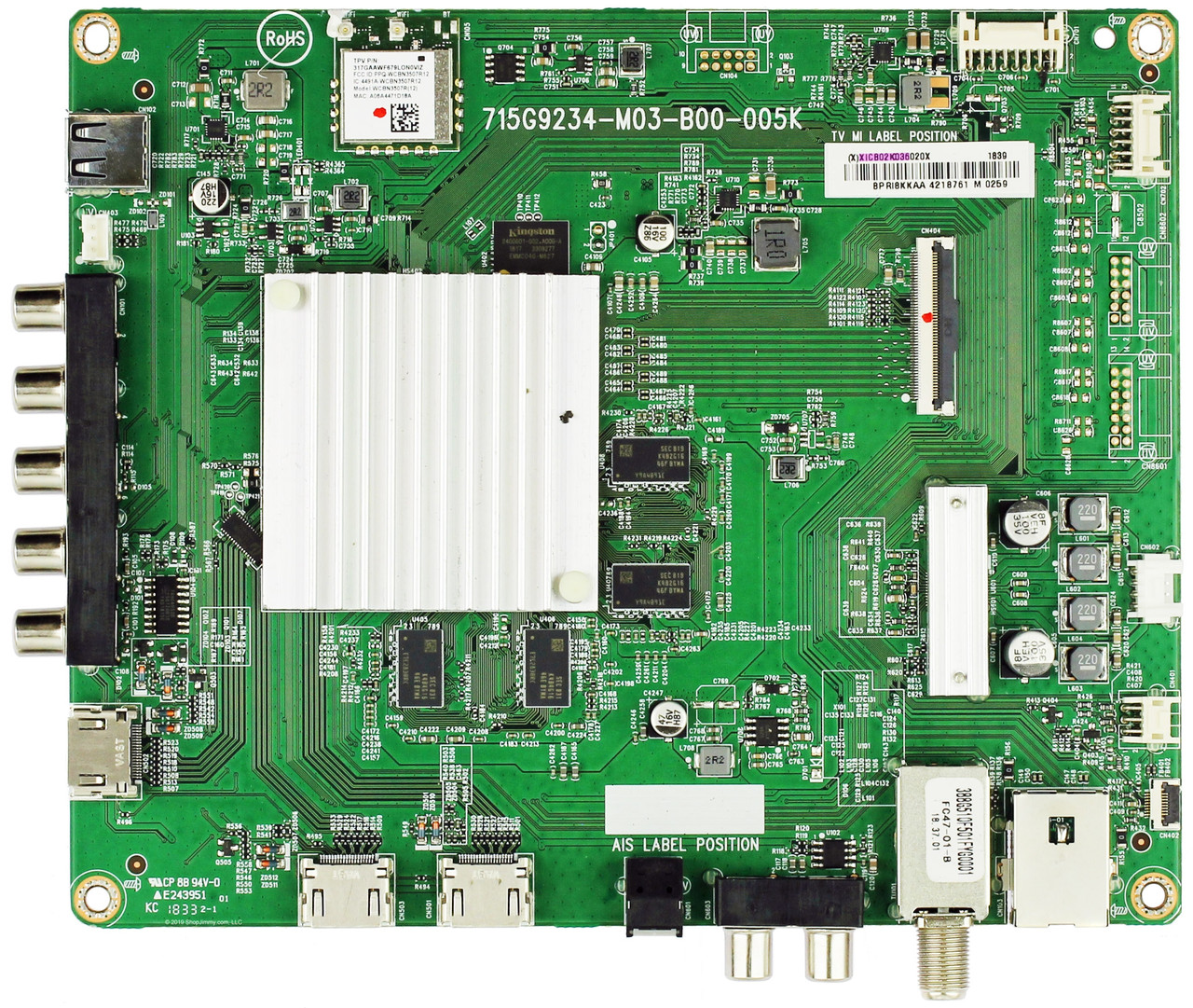 Vizio 756TXICB02K036 Main Board for E43-F1 (with LTMWWTLU Serial)