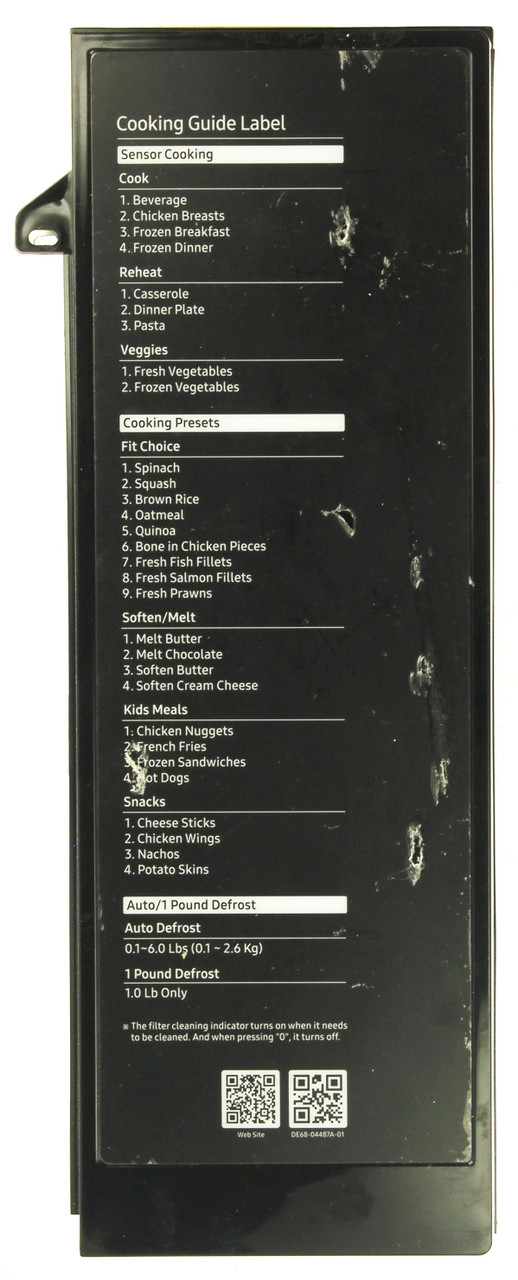 Samsung DE64-03015A Microwave Control Panel Cover 