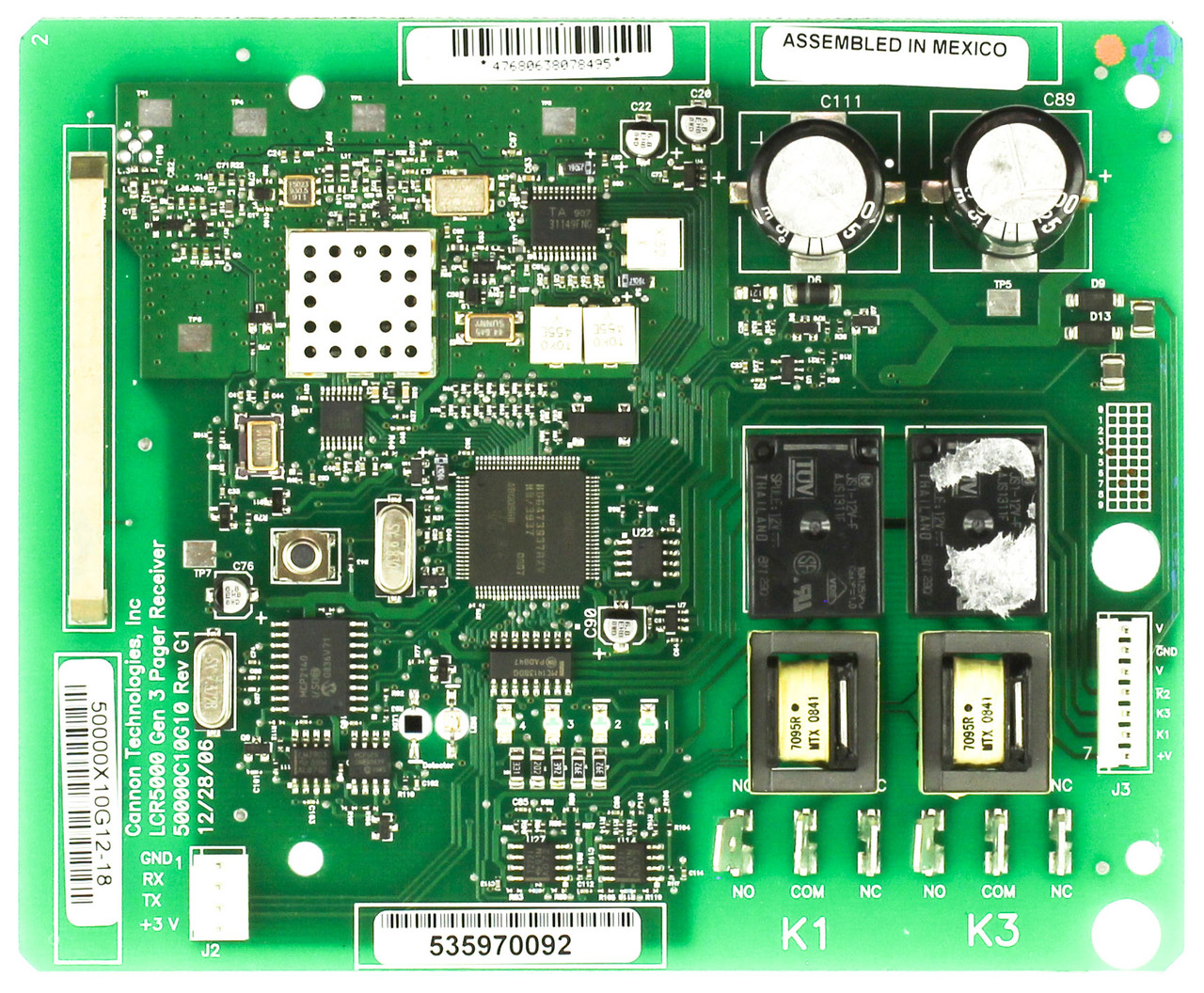 Cannon Technologies 50000X10G12-18 3 Pager Receiver Control Board