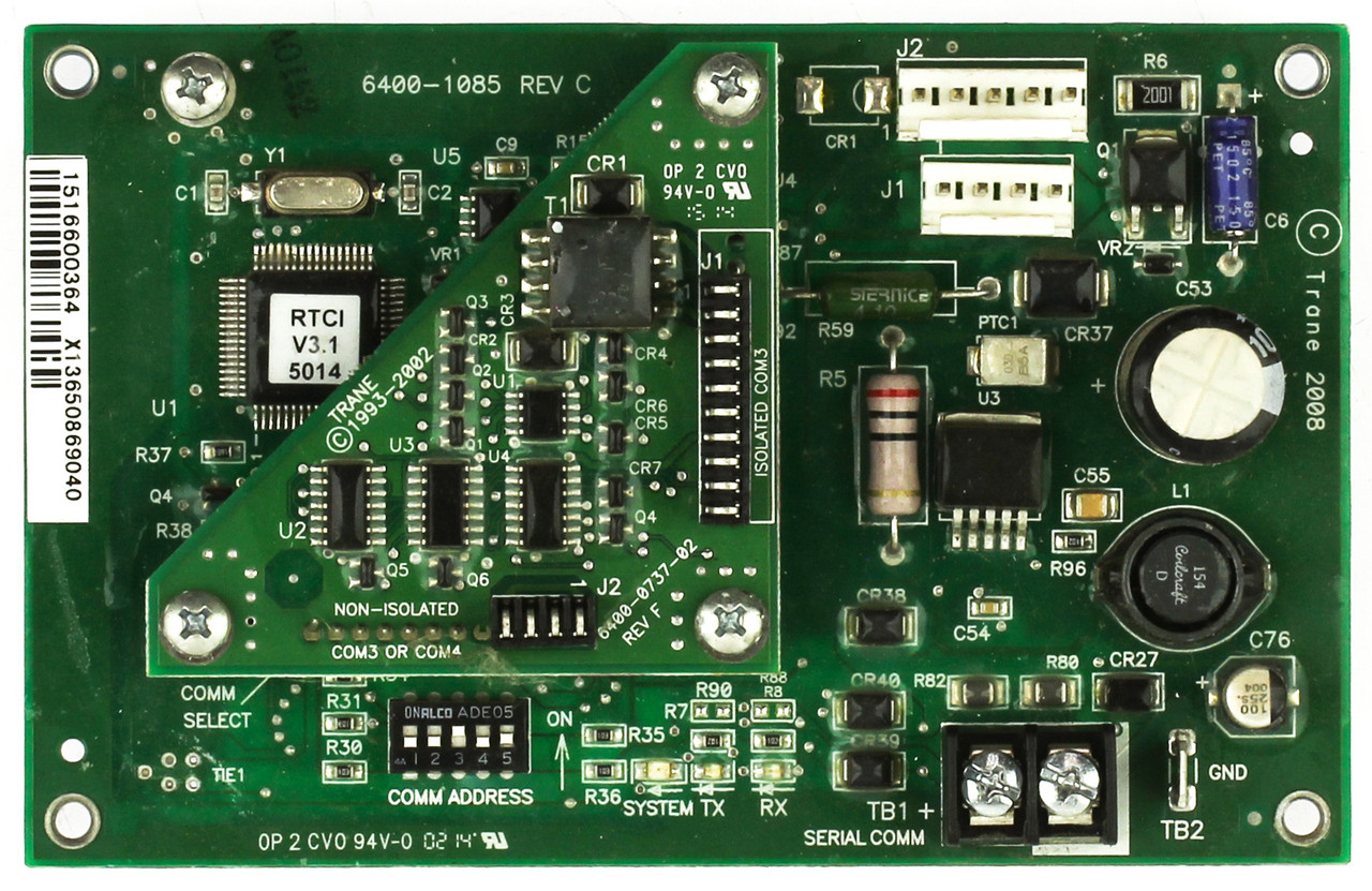 Trane 6400-1085 Communication Interface Control Board