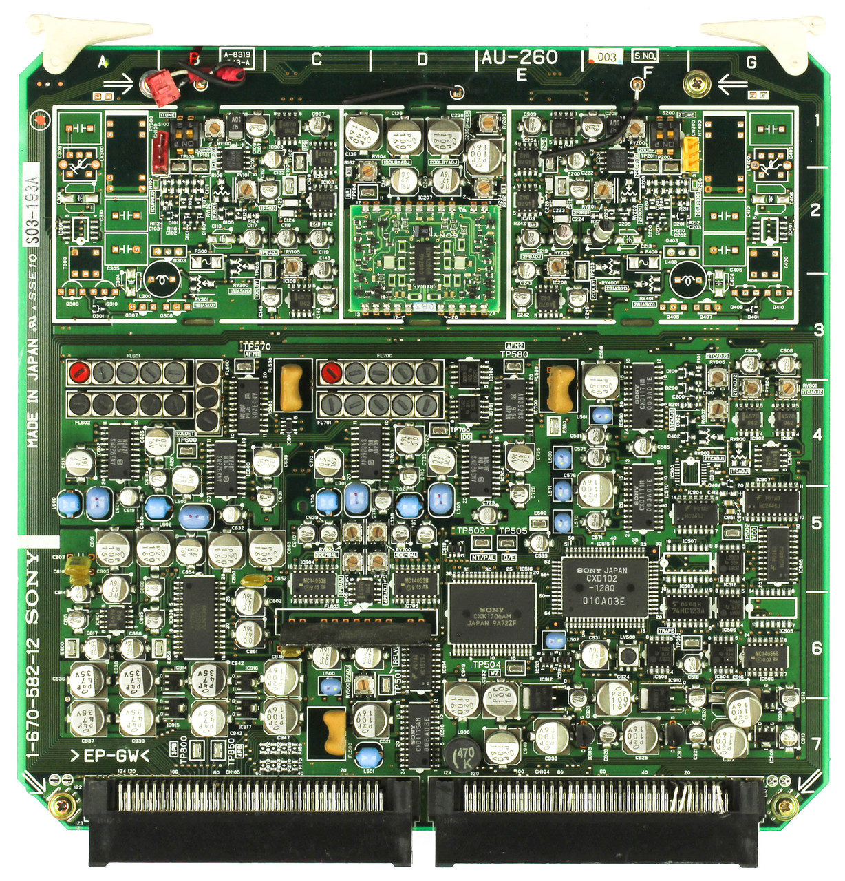 Sony 1-670-582-12 Betacam Control Board