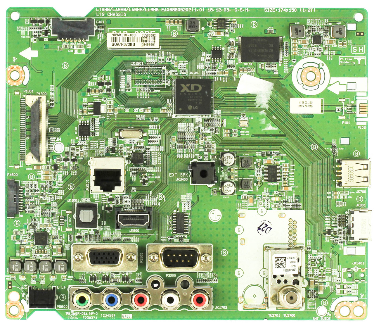 LG EBU65583002 Main Board 43LT340CUB.AUSFLJM