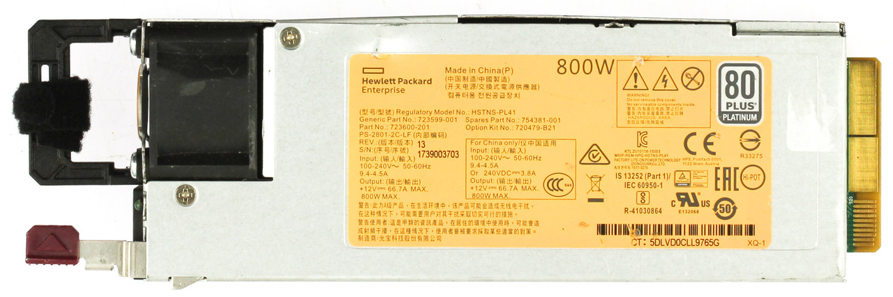 HPE 723599-001- 800W Power Supply 