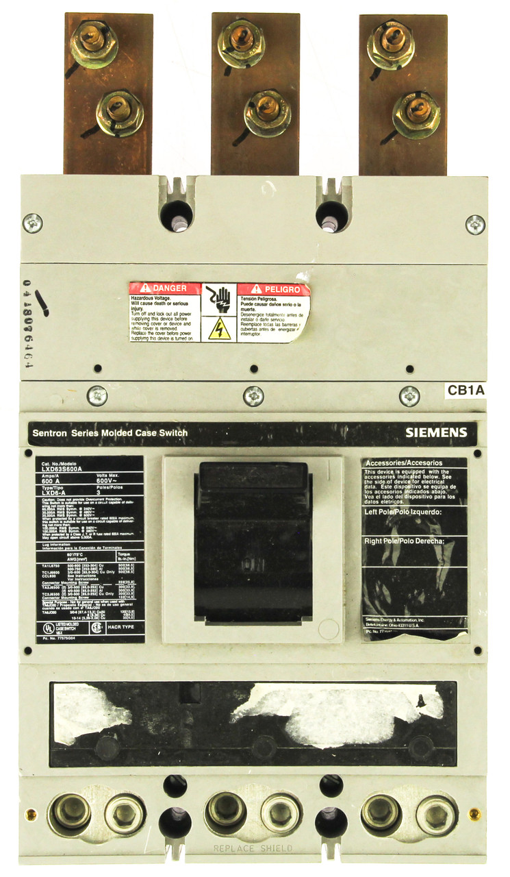 Siemens LXD63S600A 600A Molded Case Circuit Breaker