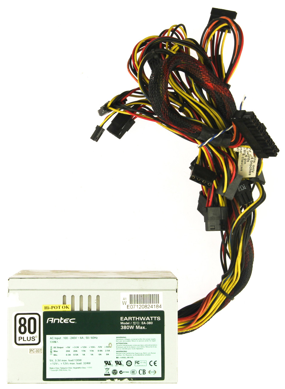 Antec Earthwatts EA-380 380W Power Supply 80 PLUS Certified