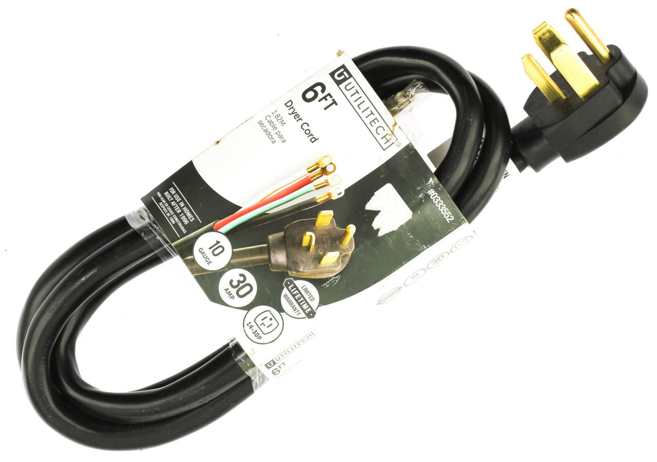 Utilitech 0333552 Dryer Power Cord 6FT 30AMP