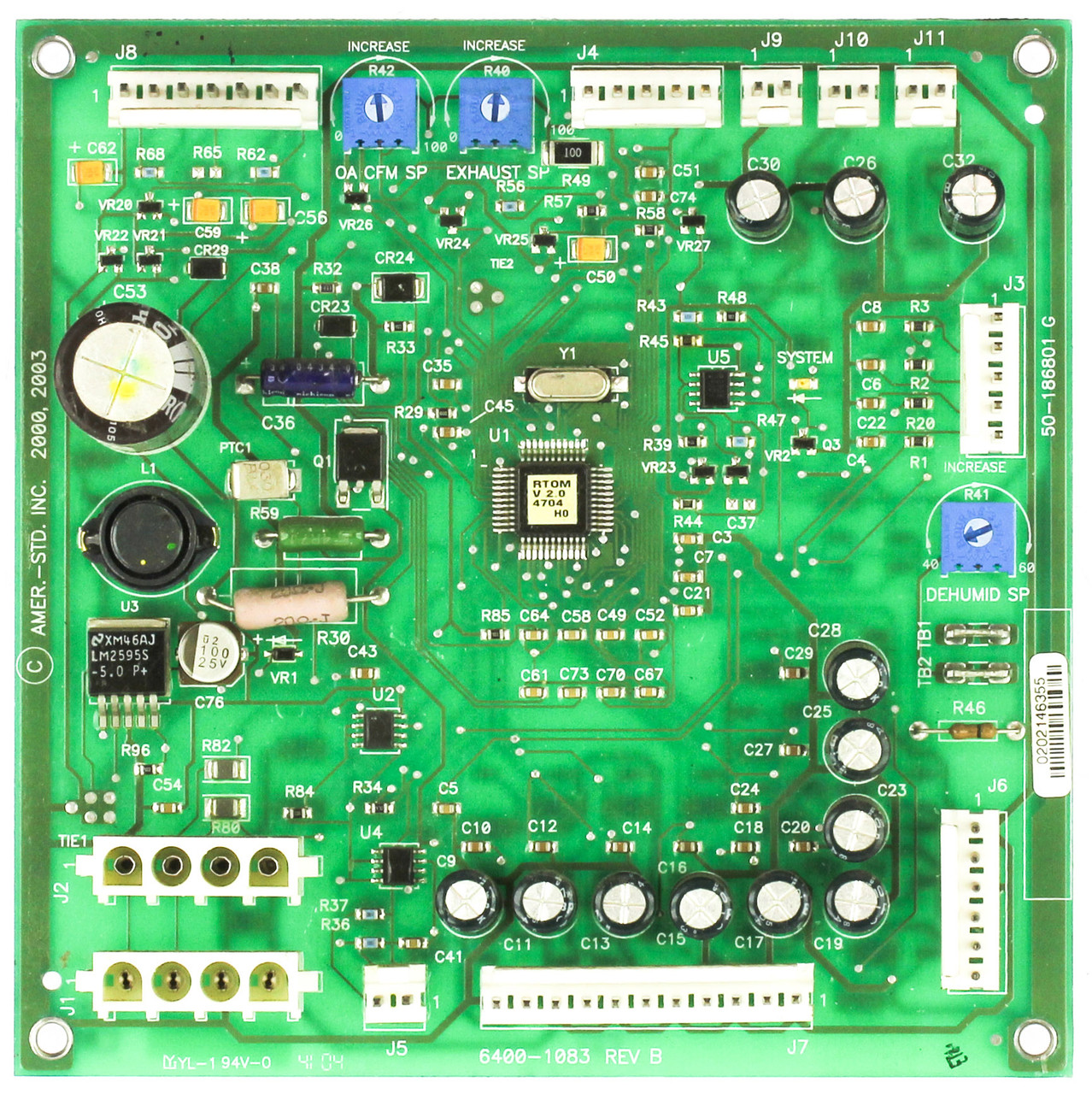 Trane 6200-0124-02 Furnace Control Board