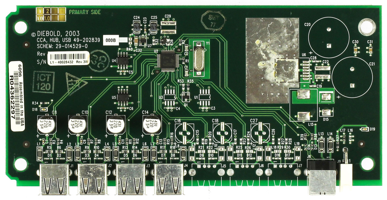 Diebold 49-202839-000B ATM 4 Port USB Hub Control Board