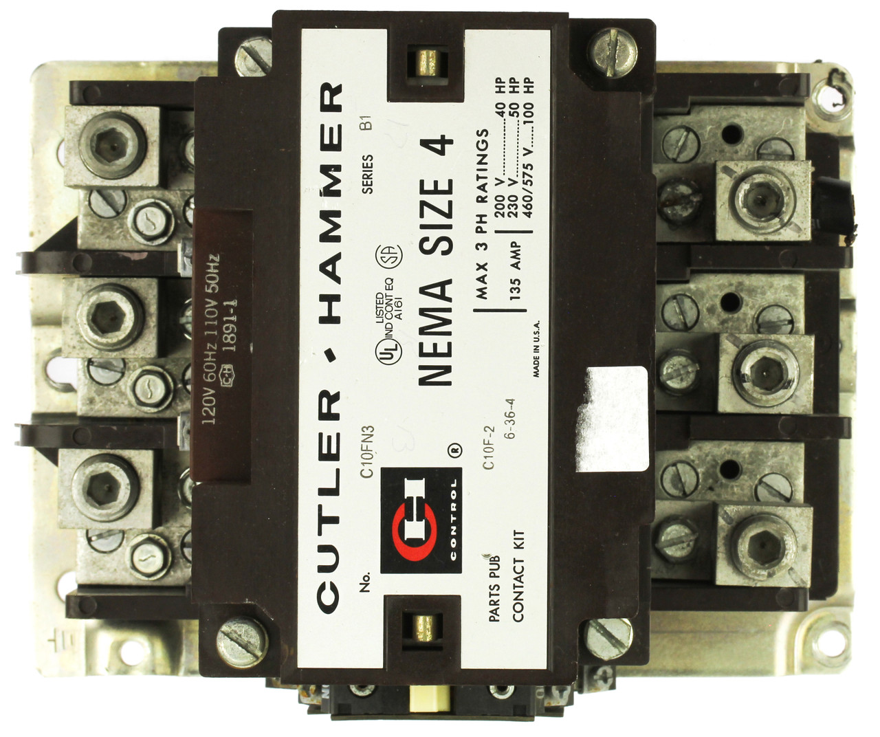 Cutler Hammer C10FN3 135A Contactor