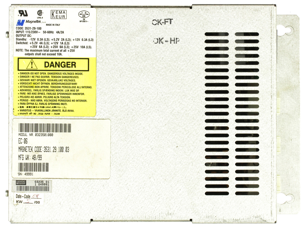 Magnetek 3531-29-100 Central Power Supply