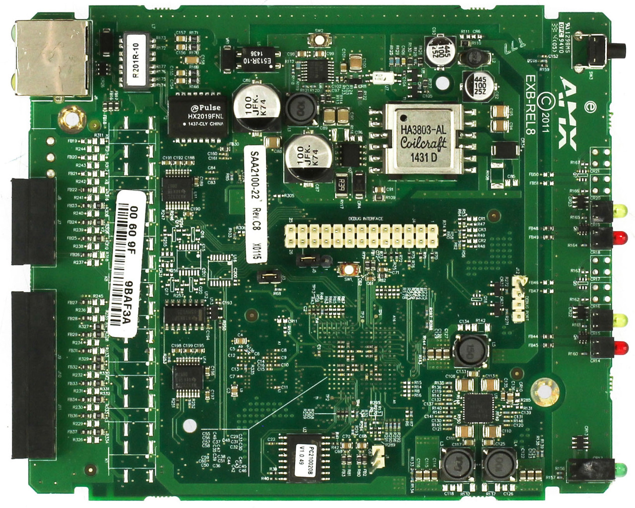 AMX EXB-REL8 ICSLan Relay Interface 8 Channels SAA2100-22 Control Board