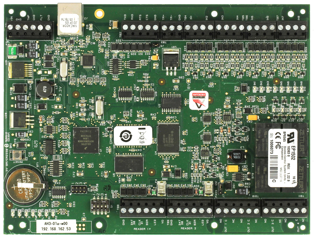 Mercury EP1502 10383 0 Intelligent Dual Reader Controller Board