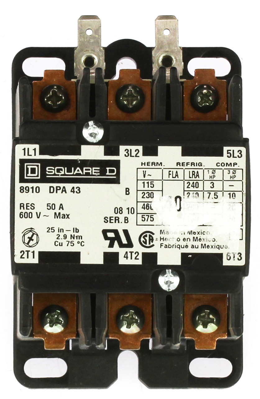Square D 8910DPA43 50A Contactor