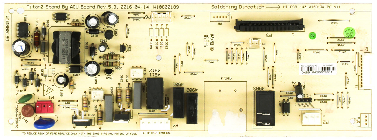 Whirlpool W10824822 Microwave Control Board