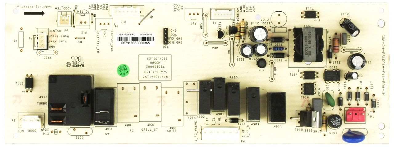Whirlpool W10909545 Microwave Control Board