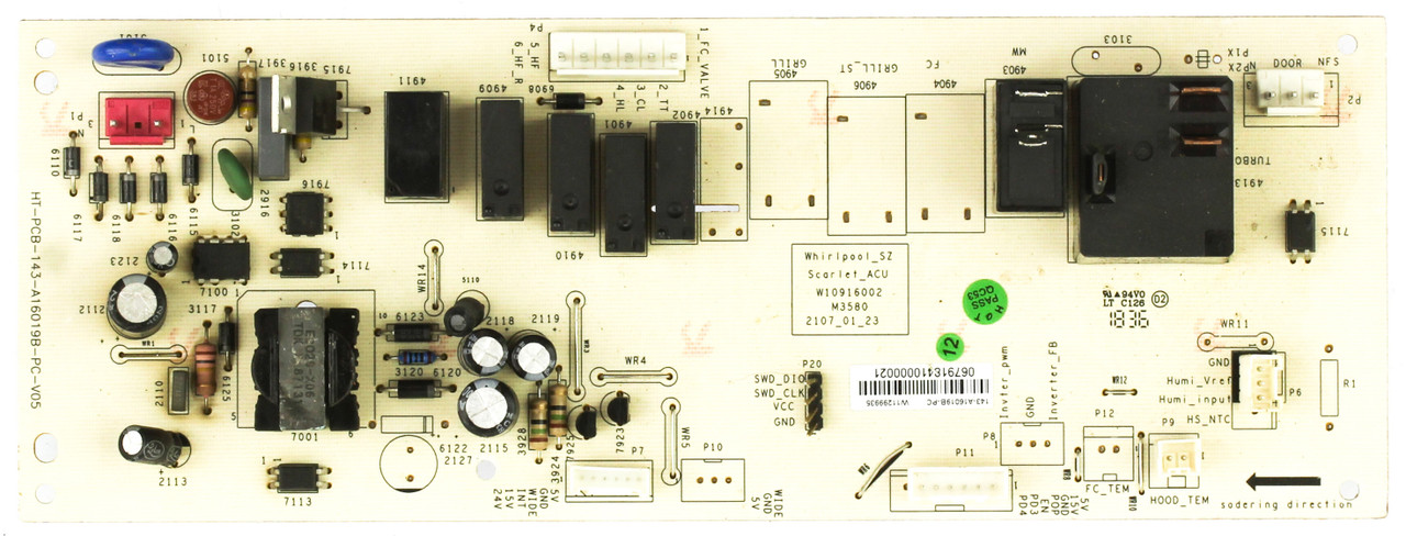 Whirlpool W11299935 Microwave Control Board