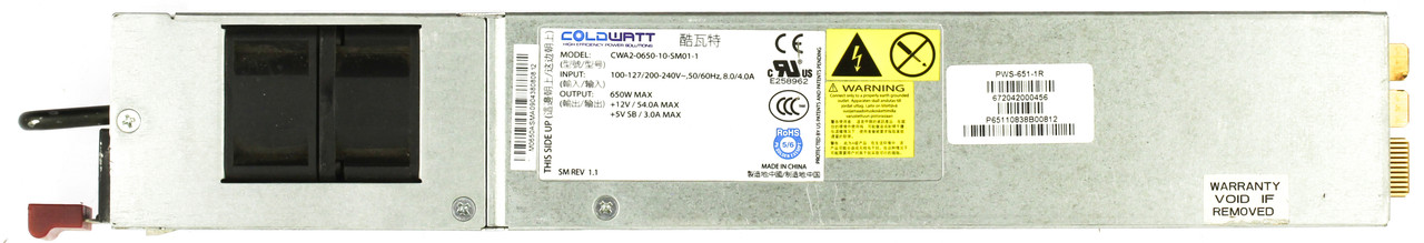 Coldwatt CWA2-0650-10-SM01-1 650W Power Supply
