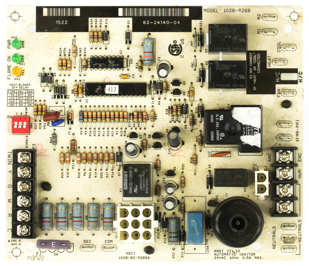 Rheem 62-24140-04 Furnace Spark Ignition Control Board