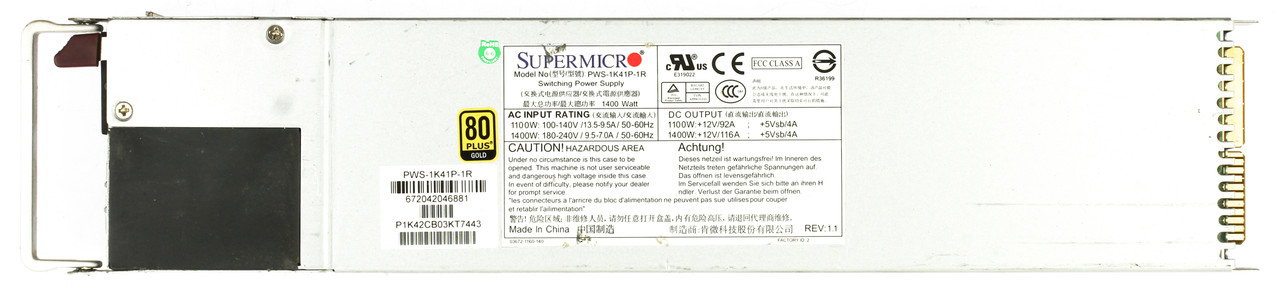 Supermicro PWS-1K41P-1R 1400Watt  Power Supply