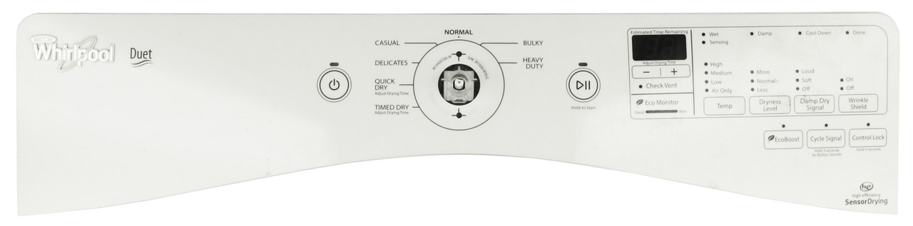 Whirlpool W10639904 Dryer Control Panel