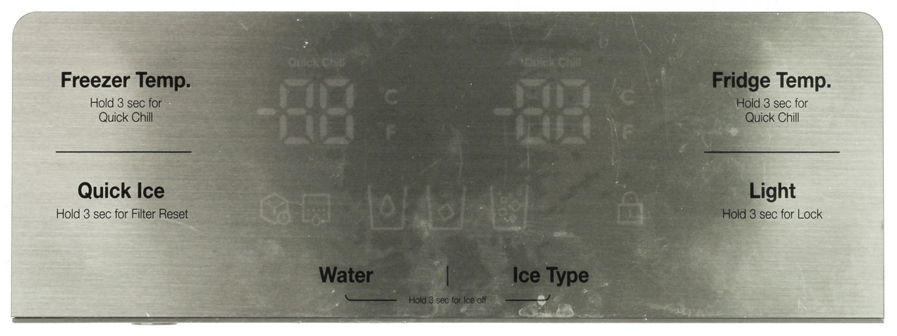 Kenmore 60142-0027208-00 Refrigerator Display Control Panel in Stainless Steel